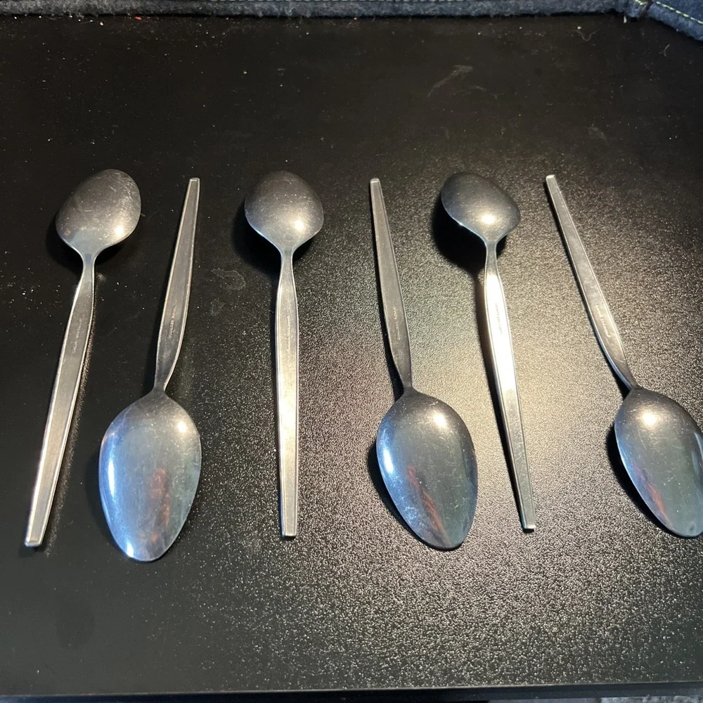 Lot of 6 Rogers Co Stanley Roberts ENSENADA Soup Spoons Stainless Flatware 7.75